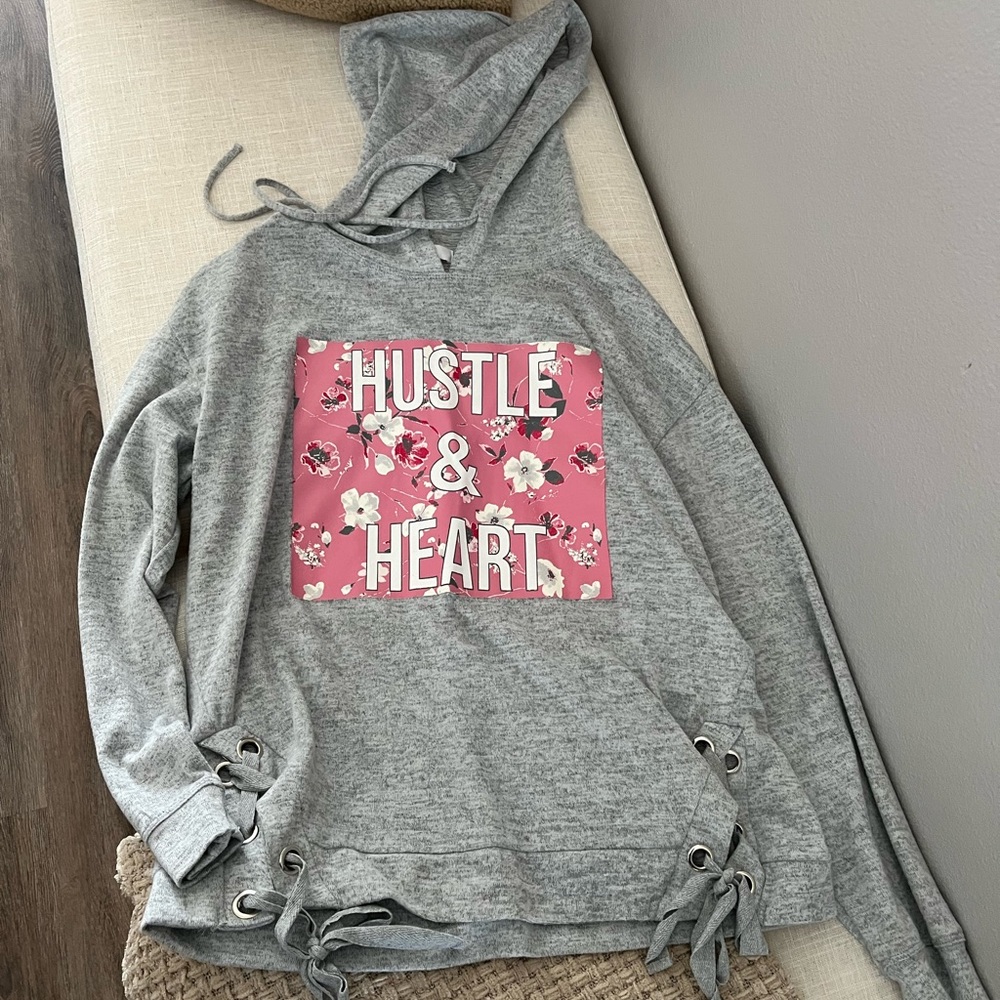 Charming Charlie L Pullover Hoodie with Drawstring Ties